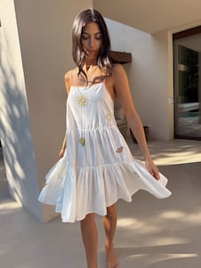 Never Fully Dressed שמלת סליפ עם רקמה