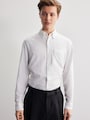 White Lightweight Long Sleeve Oxford Shirt