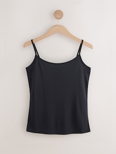 Next שחור - גופיית מיקרופייבר נוחה עם כתפיות דקות