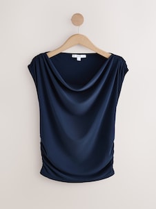 Next כחול כהה - חולצה באפקט נשפך ללא שרוולים