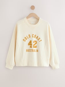 Next Cream Slogan 100% Cotton Textured Waffle Sweatshirt