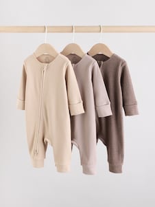 Next חום שוקולד - מארז של 3 חליפות שינה, תינוקות (גיל 0 עד 3)