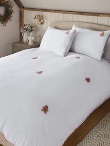 Next סט מצעי קרושה מכותנה בעיטור עוגיית ג'ינג'ר לחג המולד