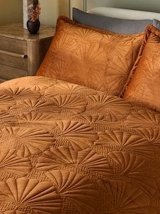 Next סט מצעי קטיפה בדוגמת עץ גינקגו