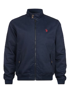 U.S. Polo Assn. Blue Mens 100% Cotton Twill Harrington Jacket