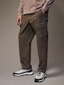 Chocolate Brown Regular Fit Ripstop Tech Cargo Trousers