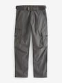 Relaxed Charcoal Grey Belted Tech Cargo Trousers