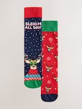 Navy/Red Sleigh all Day Reindeer
