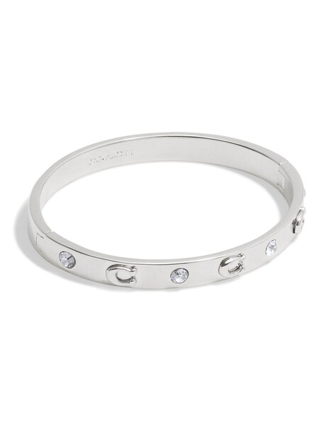 COACH Gold Tone Signature Interlock Bangle Bracelet