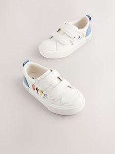 Next White Standard Fit (F) Bluey Two Strap Touch Fastening Trainers