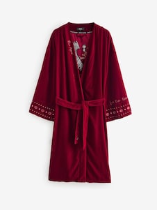 Rockett St George Red Velvet and Beaded Heart Robe
