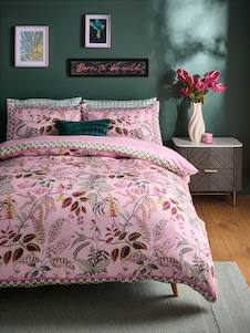 Next סט מצעי סאטן בצפיפות חוטים 200 בדוגמת פרחי גן, דגם Global