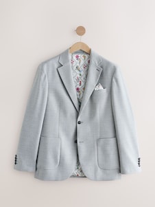 Next אפור בהיר - בלייזר מחוייט מבד ארוג