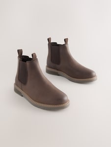 Next Maro Ciocolată - Ghete Chelsea din piele