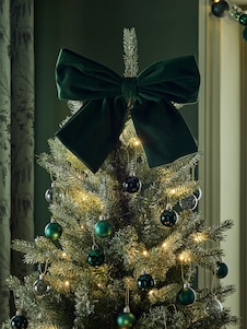 Next עיטור לצמרת עץ חג מולד בדוגמת פפיון קטיפה