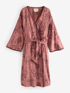 Laura Ashley Rose/Burgundy Josette Dressing Gown
