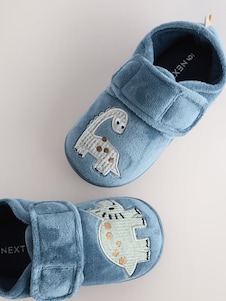Next הדפס דינוזאור כחול - נעלי בית עם סוליית גומי ובטנה מחממת