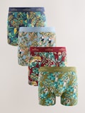 Green/Blue Leaf Animal Print