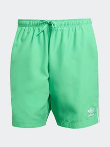 adidas Green Adicolor 3-Stripes 8-Inch Swim Shorts