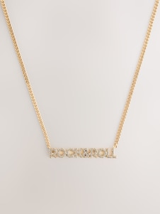 Rockett St George Gold Tone Rock & Roll Necklace