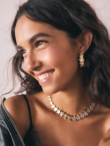 Rockett St George Gold Tone Sparkle Star Necklace