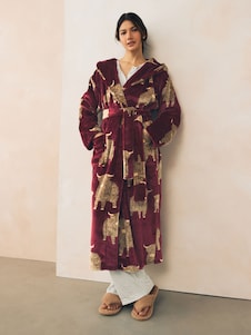 Next Burgundy Hamish The Highland Cow Supersoft Dressing Gown