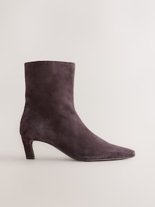 Next זמש בצבע חום שוקולד - ®Forever Comfort מגפונים עם עקבים וחרטום אזמל מחודד