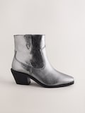 Metallic Silver Leather