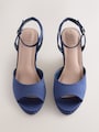 Standard Navy Forever Comfort® Satin Plaited Wedge Heels
