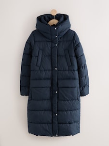 Next Navy Blue Shower Resistant Padded Hooded Coat