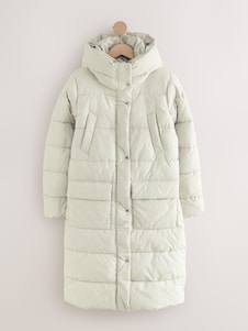 Next אפור-צהוב שמנת - מעיל מרופד עם קפוצ'ון עמיד בגשם