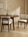 Tweedy Boucle Mink Natural Dark Wood Leg