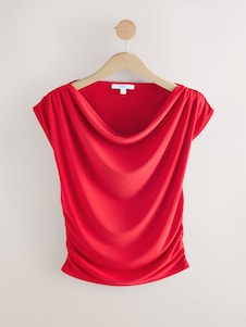 Next אדום - חולצה באפקט נשפך ללא שרוולים