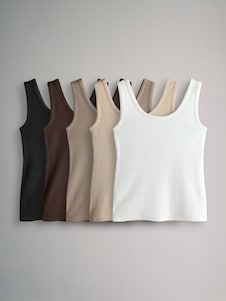 הסט 5 מארז נמתח ווסטים עם צווארון סקופ