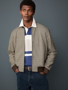 Next חום\ניטרלי - ז'קט בומבר משובץ אלגנטי