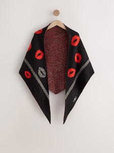 Rockett St George Black/Red Lips Midweight Scarf