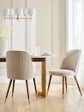 Relaxed Chenille Light Natural Dark Wood Leg