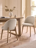 Chunky Weave Cream Light Wood Leg