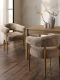 Oslo Faux Fur Mink Natural Light Wood Leg