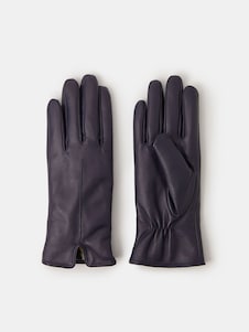 Accessorize Blue Faux Fur Lined Leather Gloves