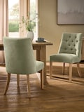 Soft Twill Sage Green Light Wood Leg