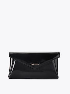 Carvela Black Megan Envelope Clutch Bag