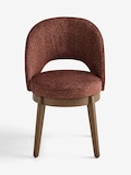 Zebra Chenille Rust Brown Dark Wood Leg