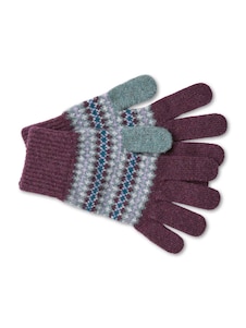 Celtic & Co. Lambswool Fair Isle Brown Gloves