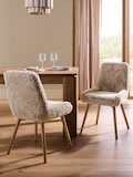 Oslo Faux Fur Mink Brown Dark Wood Leg