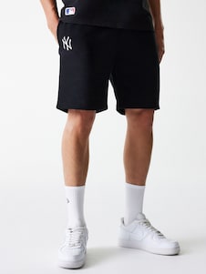 שחור - New Era מכנסיים קצרים באורך בינוני לגברים