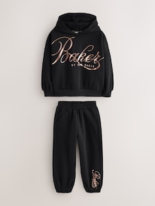 Baker by Ted Baker 2 Piece Oversized Metallic Script Logo Hoodie & Joggers Set