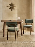 Relaxed Chenille Dark Green Dark Wood Leg