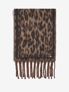 Lipsy Dark Leopard Cosy Brushed Scarf