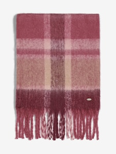Lipsy Burgundy Check Cosy Brushed Scarf
